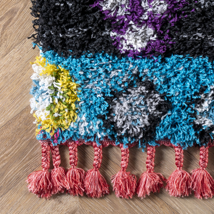 Bloomsbury Market Venlo Moroccan Shag Performance Red/Pink/Orange Rug